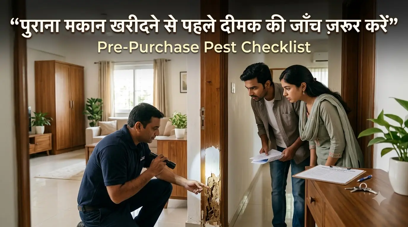 Buying or renting an old home or flat? Don't let hidden termites ruin your investment. Use this 5-point pre-purchase pest inspection checklist to detect hidden damage before signing the deal.