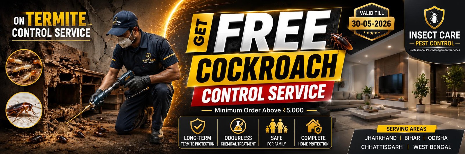 Best Termite Control service in Ranchi Jharkhand, Panta Bihar, Gaya Bihar - Insect Care pest Control Ranchi